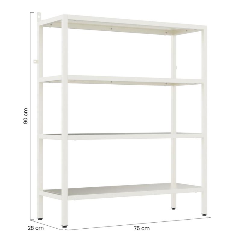 FLY LIBRERIA 4 RIPIANI BIANCA 75X28X90 CM