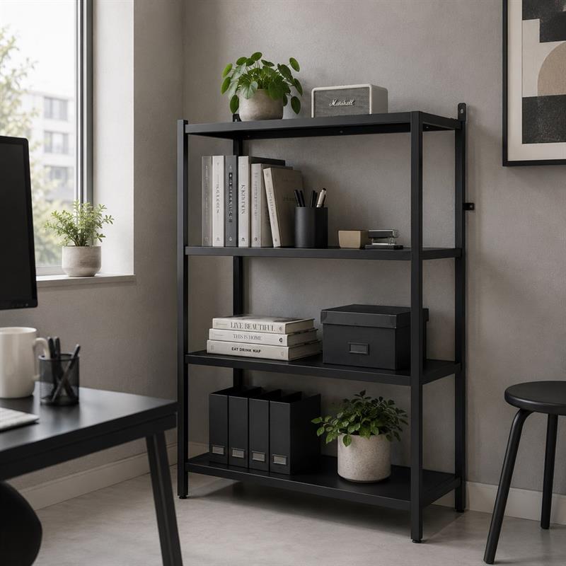 FLY LIBRERIA 4 RIPIANI NERA 75X28X90 CM