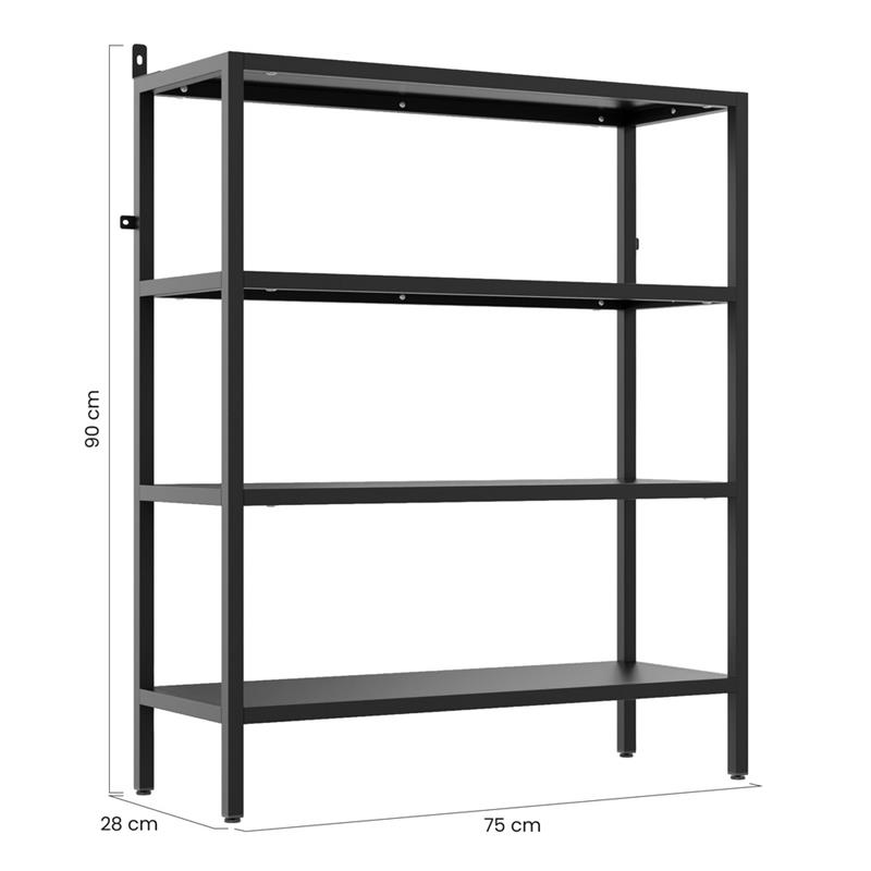 FLY LIBRERIA 4 RIPIANI NERA 75X28X90 CM
