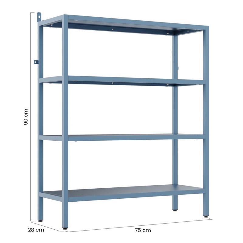 FLY LIBRERIA 4 RIPIANI CERULEO 75X28X90 CM