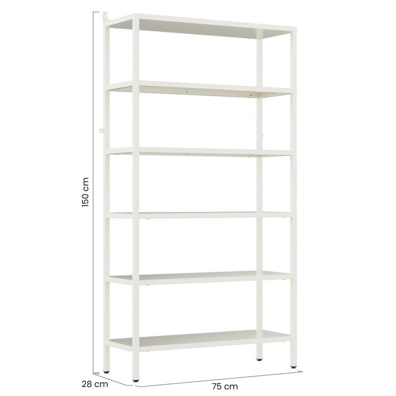 FLY LIBRERIA 6 RIPIANI BIANCA 75X28X150 CM