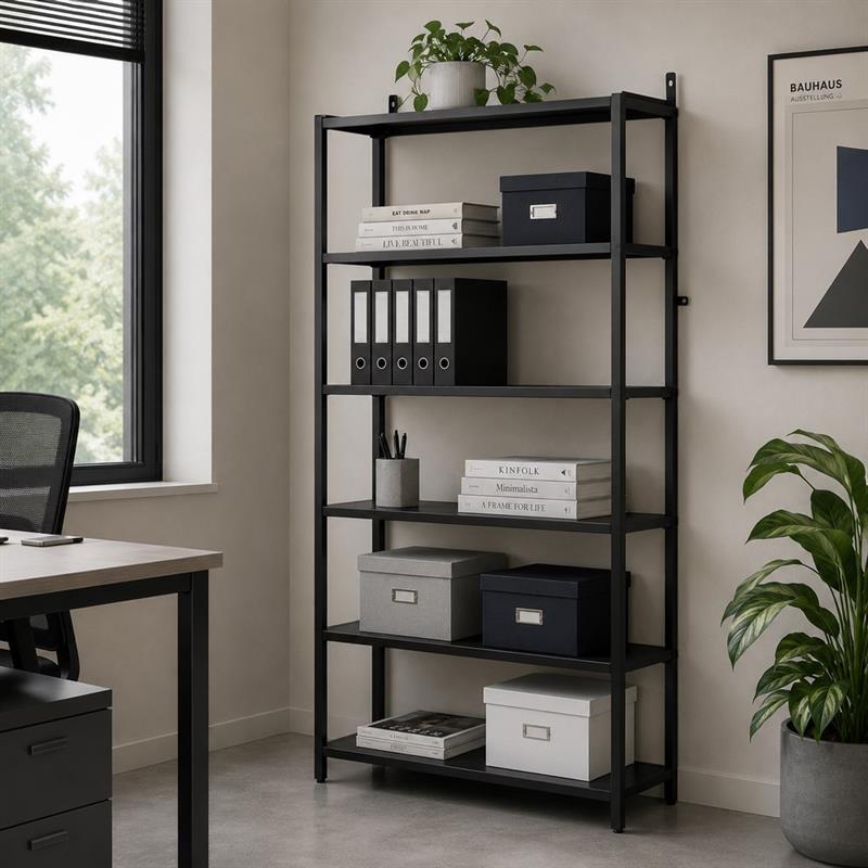 FLY LIBRERIA 6 RIPIANI NERA 75X28X150 CM