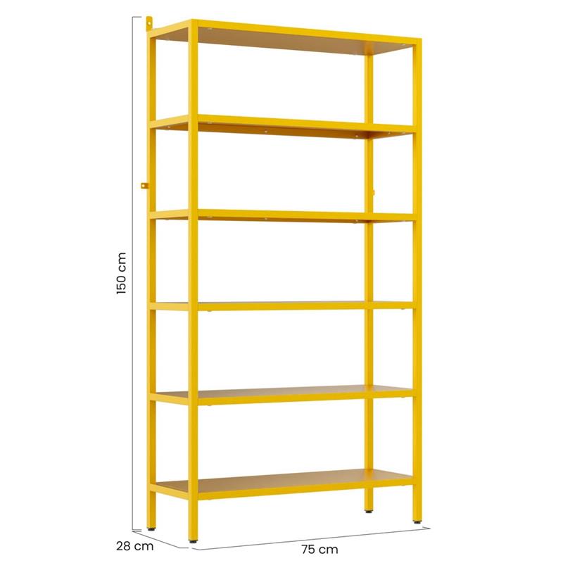 FLY LIBRERIA 6 RIPIANI SENAPE 75X28X150 CM