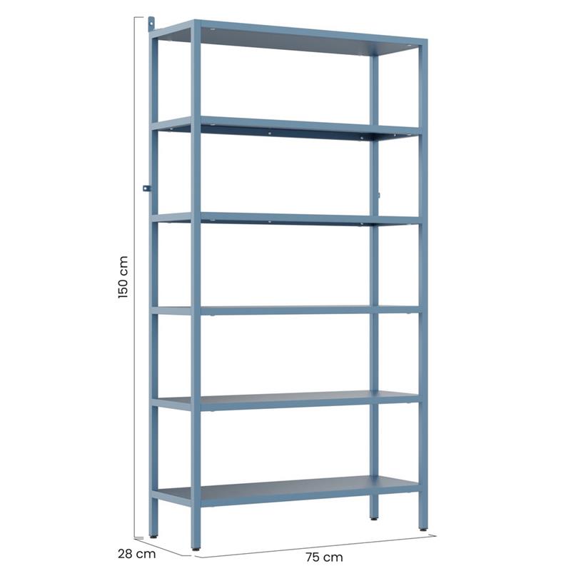 FLY LIBRERIA 6 RIPIANI CERULEO 75X28X150 CM