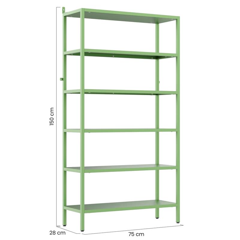 FLY LIBRERIA 6 RIPIANI SALVIA 75X28X150 CM