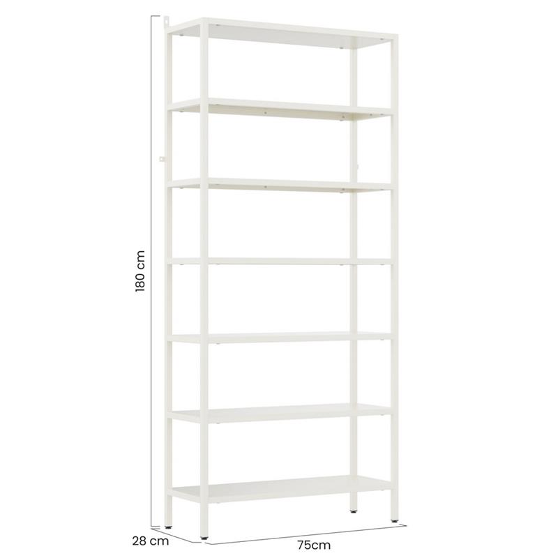 FLY LIBRERIA 7 RIPIANI BIANCA 75X28X180 CM