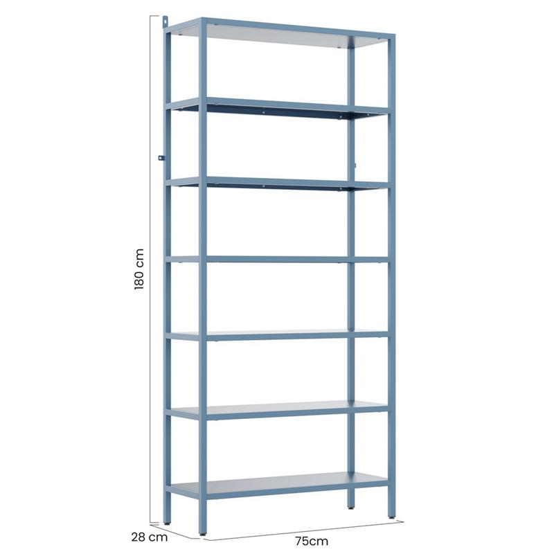FLY LIBRERIA 7 RIPIANI CERULEO 75X28X180 CM