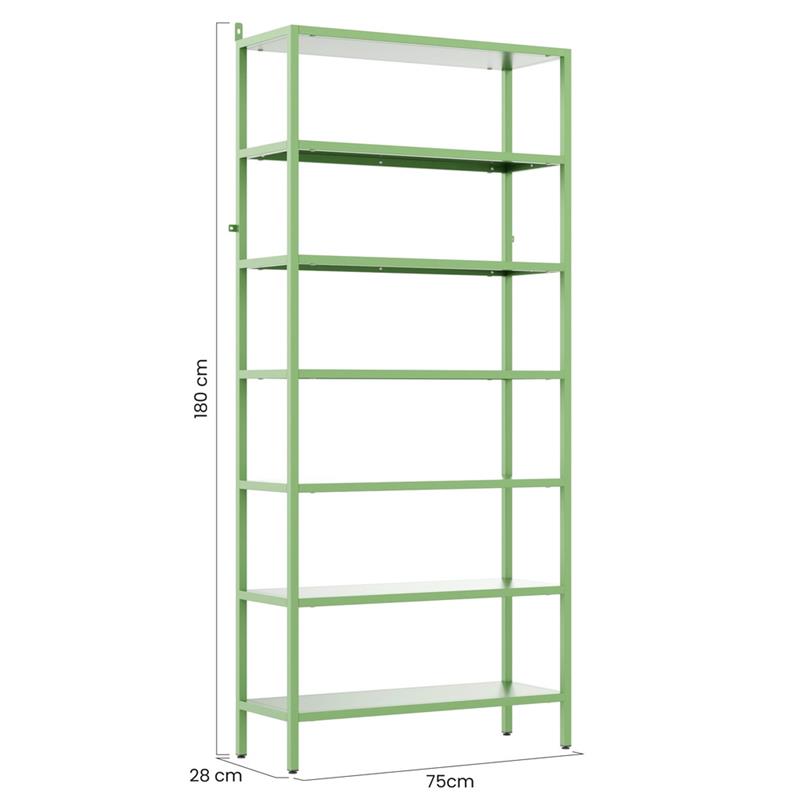 FLY LIBRERIA 7 RIPIANI SALVIA 75X28X180 CM
