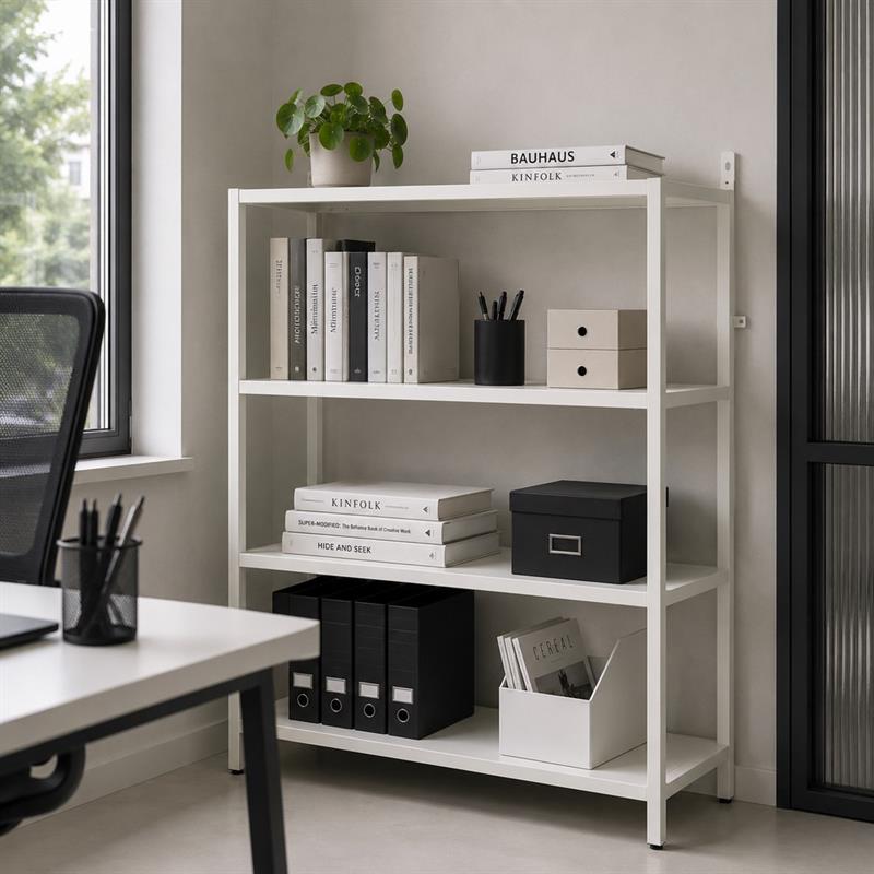 FLY LIBRERIA 4 RIPIANI BIANCA 100X28X90 CM