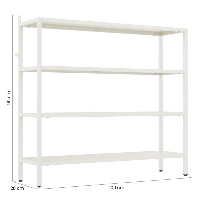 FLY LIBRERIA 4 RIPIANI BIANCA 100X28X90 CM