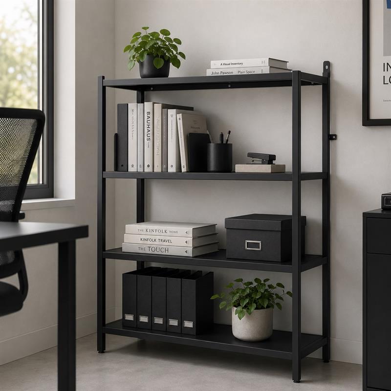 FLY LIBRERIA 4 RIPIANI NERA 100X28X90 CM
