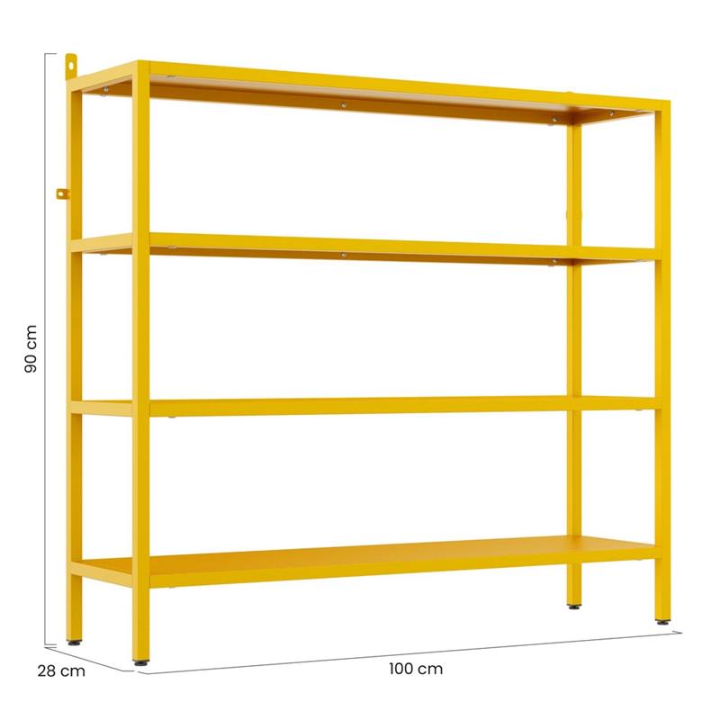 FLY LIBRERIA 4 RIPIANI SENAPE 100X28X90 CM