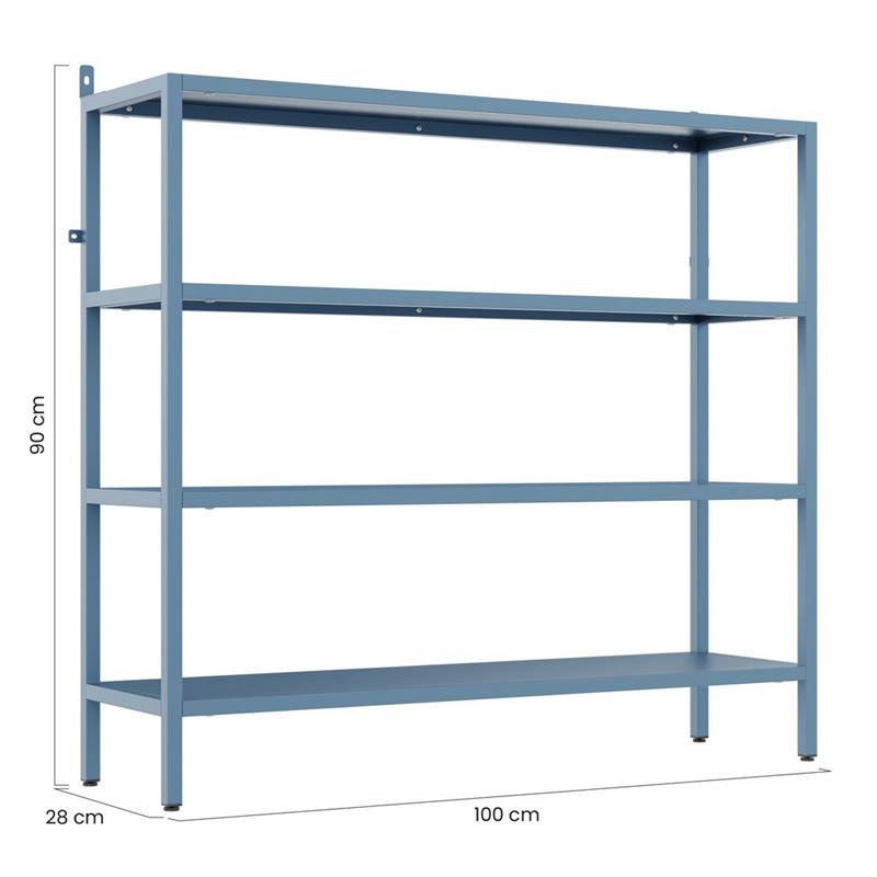 FLY LIBRERIA 4 RIPIANI CERULEO 100X28X90 CM