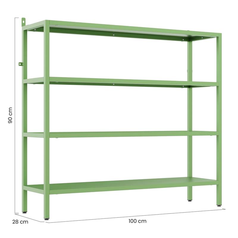 FLY LIBRERIA 4 RIPIANI SALVIA 100X28X90 CM