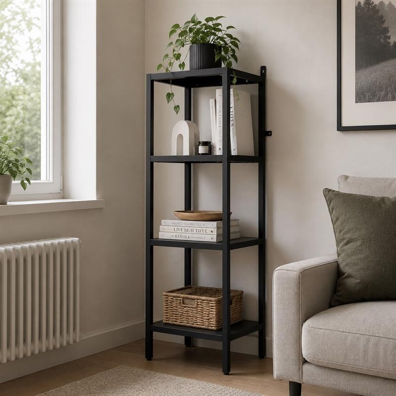 FLY LIBRERIA 4 RIPIANI NERA 35X28X90 CM