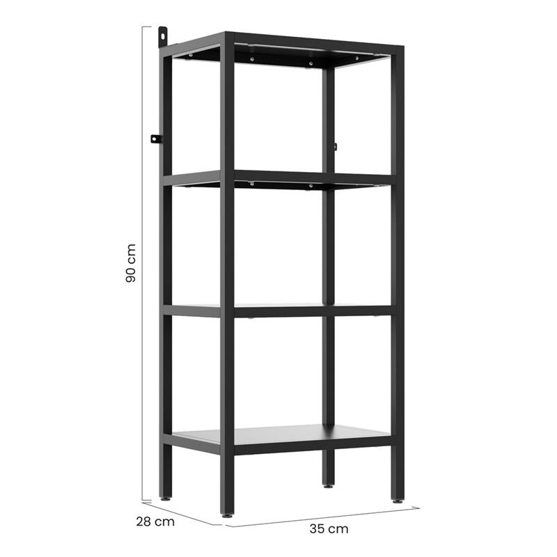 FLY LIBRERIA 4 RIPIANI NERA 35X28X90 CM