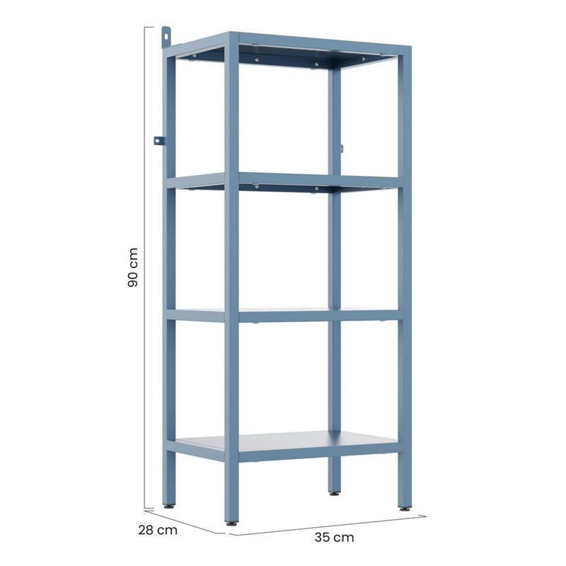 FLY LIBRERIA 4 RIPIANI CERULEO 35X28X90 CM