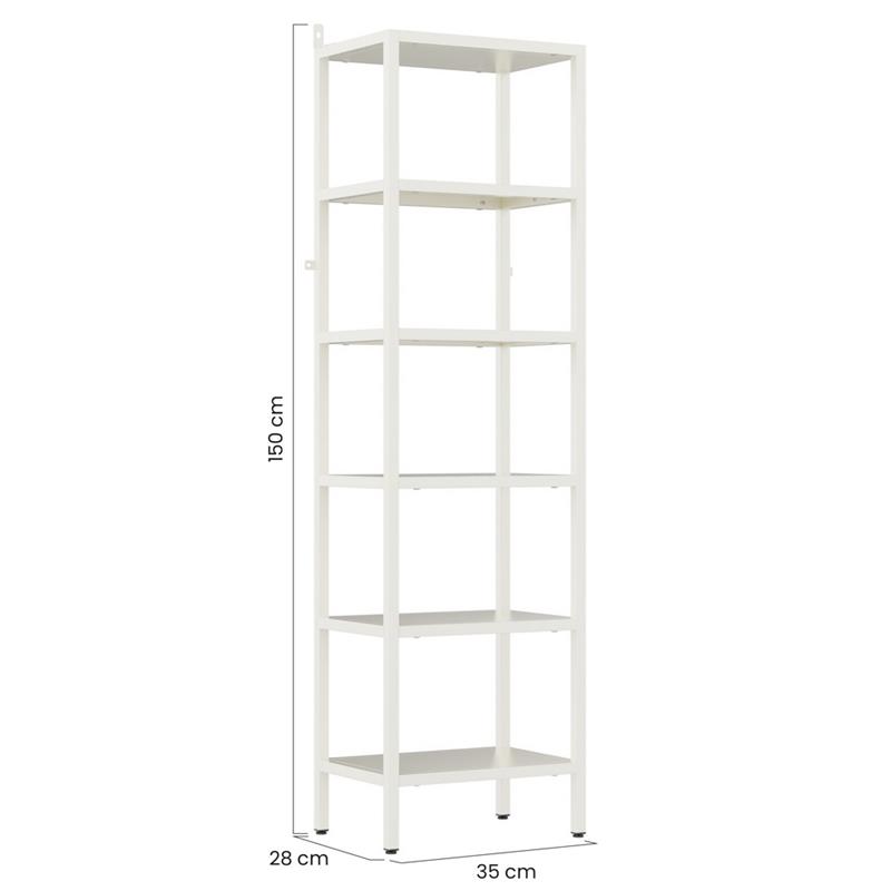 FLY LIBRERIA 6 RIPIANI BIANCA 35X28X150 CM