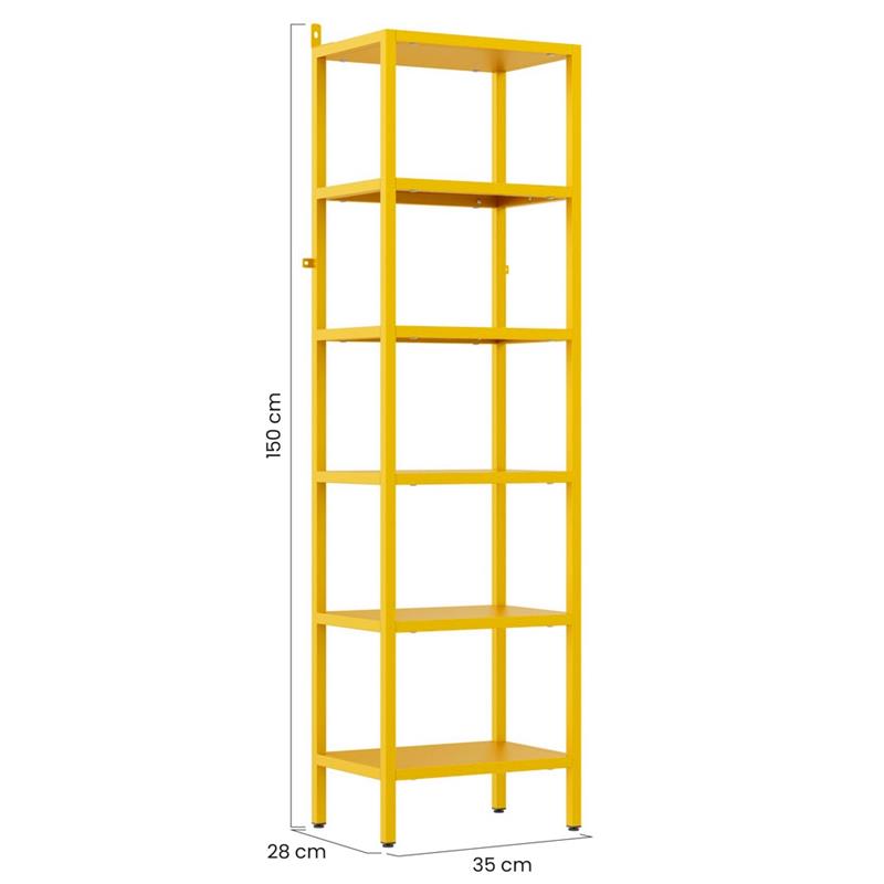 FLY LIBRERIA 6 RIPIANI SENAPE 35X28X150 CM