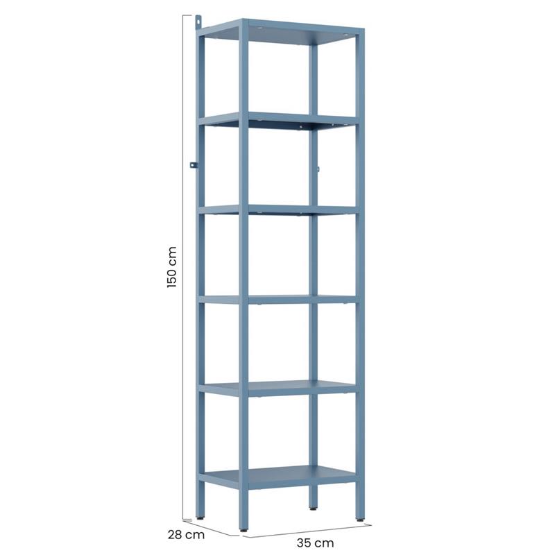 FLY LIBRERIA 6 RIPIANI CERULEO 35X28X150 CM