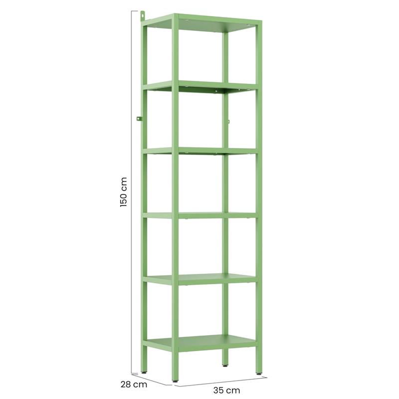 FLY LIBRERIA 6 RIPIANI SALVIA 35X28X150 CM