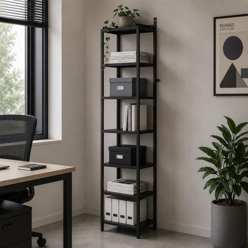 FLY LIBRERIA 7 RIPIANI NERA 35X28X180 CM