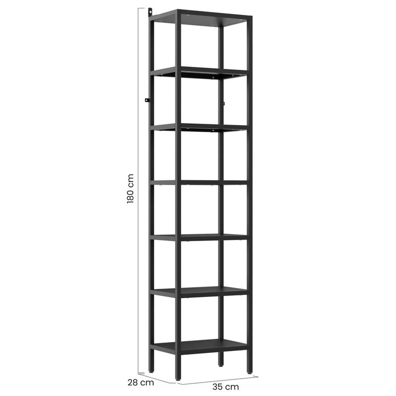 FLY LIBRERIA 7 RIPIANI NERA 35X28X180 CM
