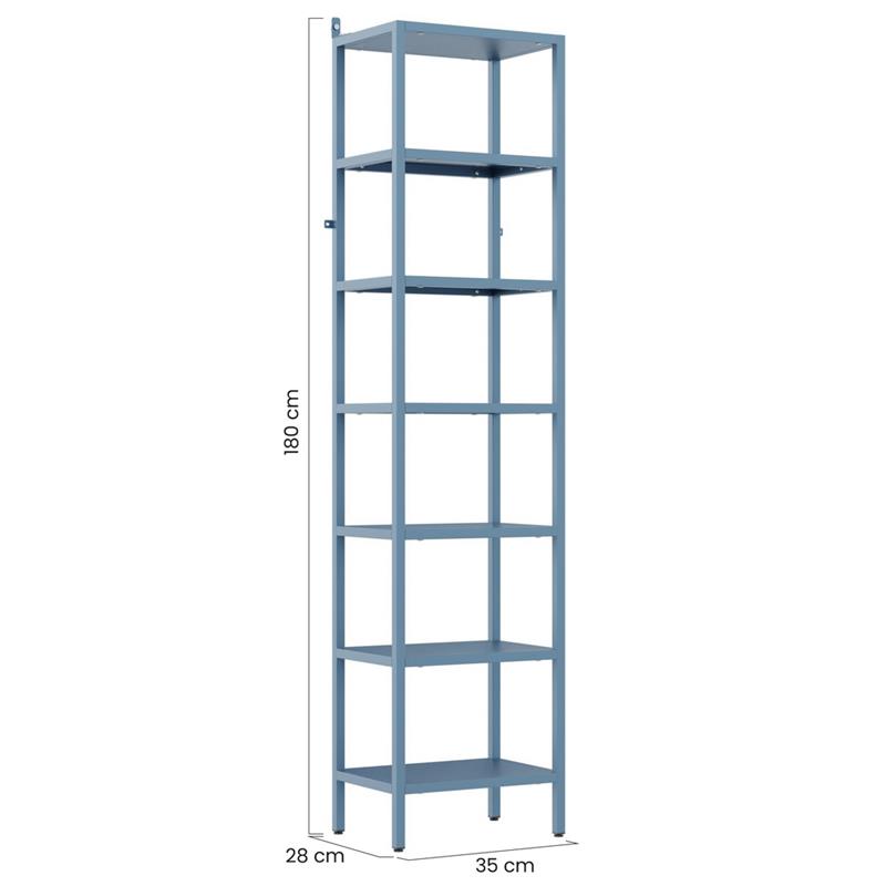 FLY LIBRERIA 7 RIPIANI CERULEO 35X28X180 CM