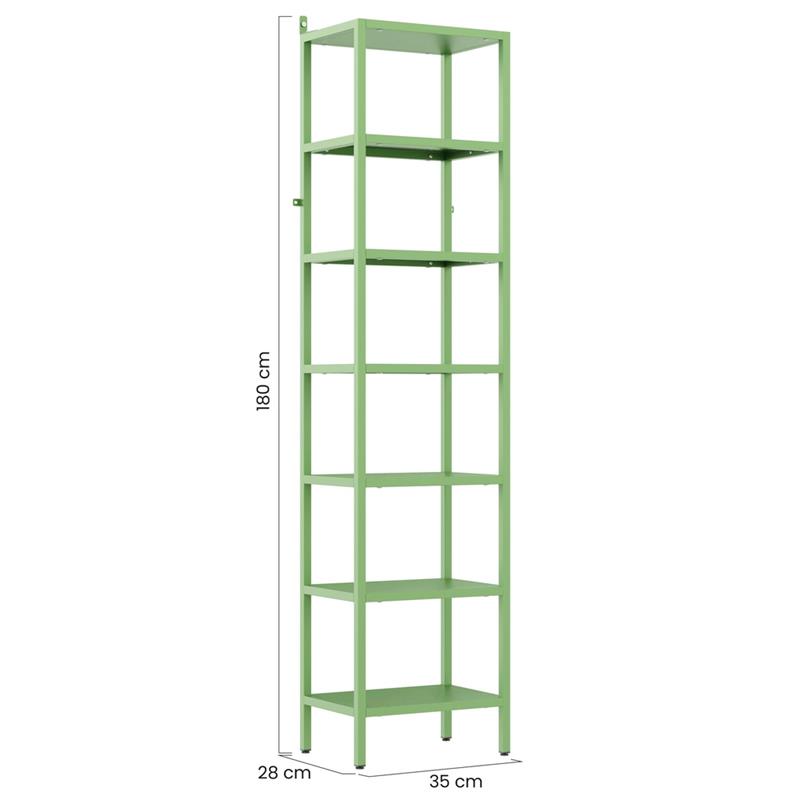 FLY LIBRERIA 7 RIPIANI SALVIA 35X28X180 CM