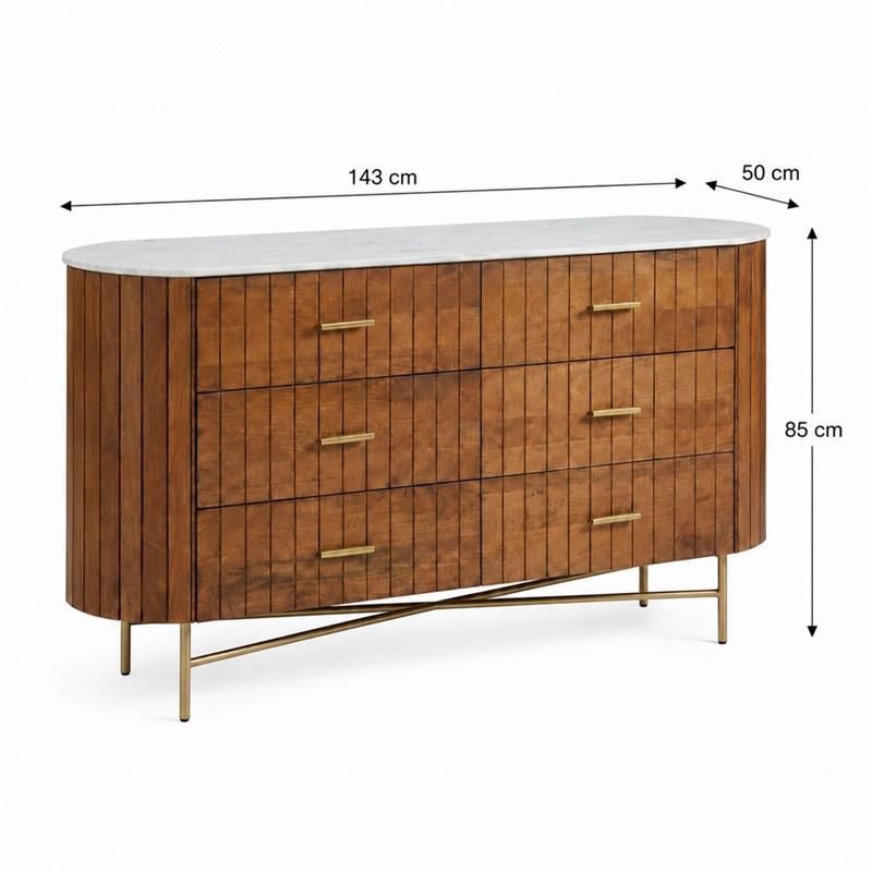 MULAN CREDENZA TOP MARMO 143X50X85