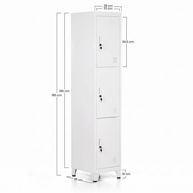 YUMI ARMADIO 3/A 38X45X190 CM BIANCO