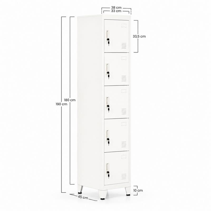 YUMI ARMADIO 5/A 38X45X190 CM BIANCO