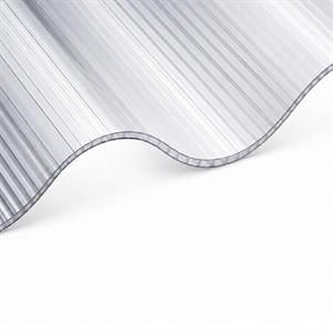 PANNELLO TRASP. POLICARBONATO ALVEOLARE ONDUL. 110X220X0,8CM