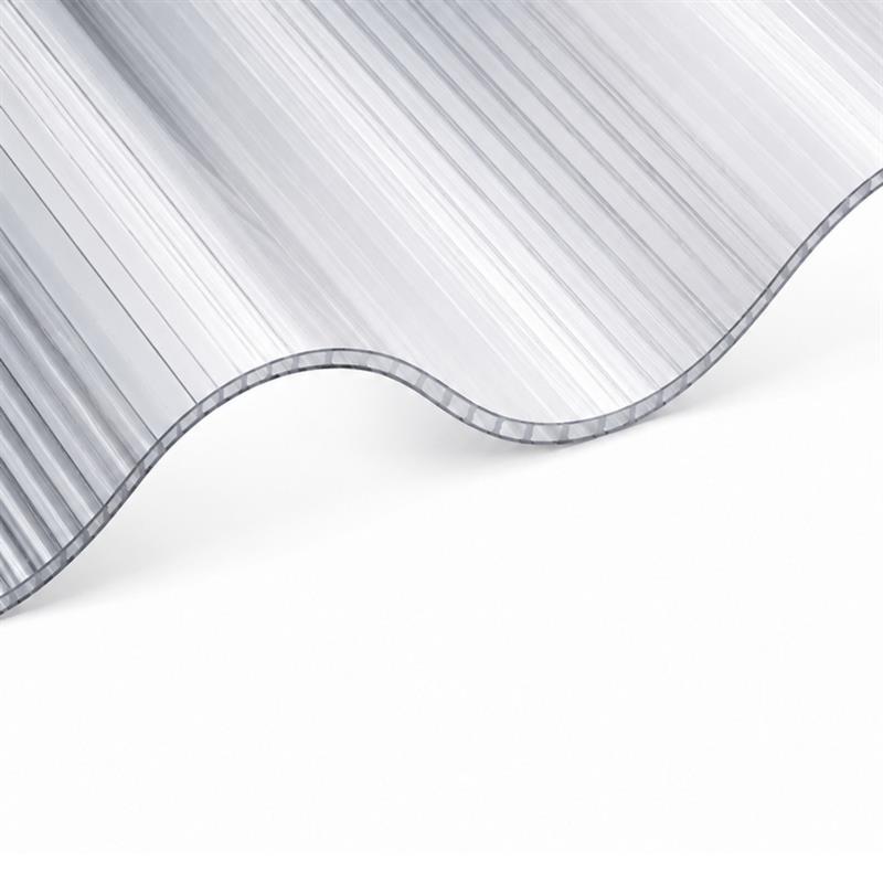 PANNELLO TRASP. POLICARBONATO ALVEOLARE ONDUL. 110X220X0,8CM