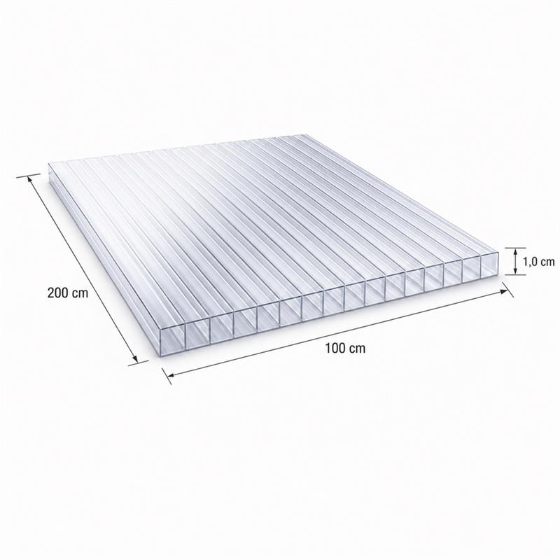PANNELLO TRASP. IN POLICARBONATO ALVEOLARE 100X200X1,0 CM
