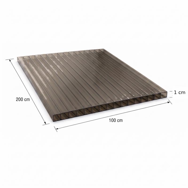 PANNELLO FUME' IN POLICARBONATO ALVEOLARE 100X200X1,0 CM