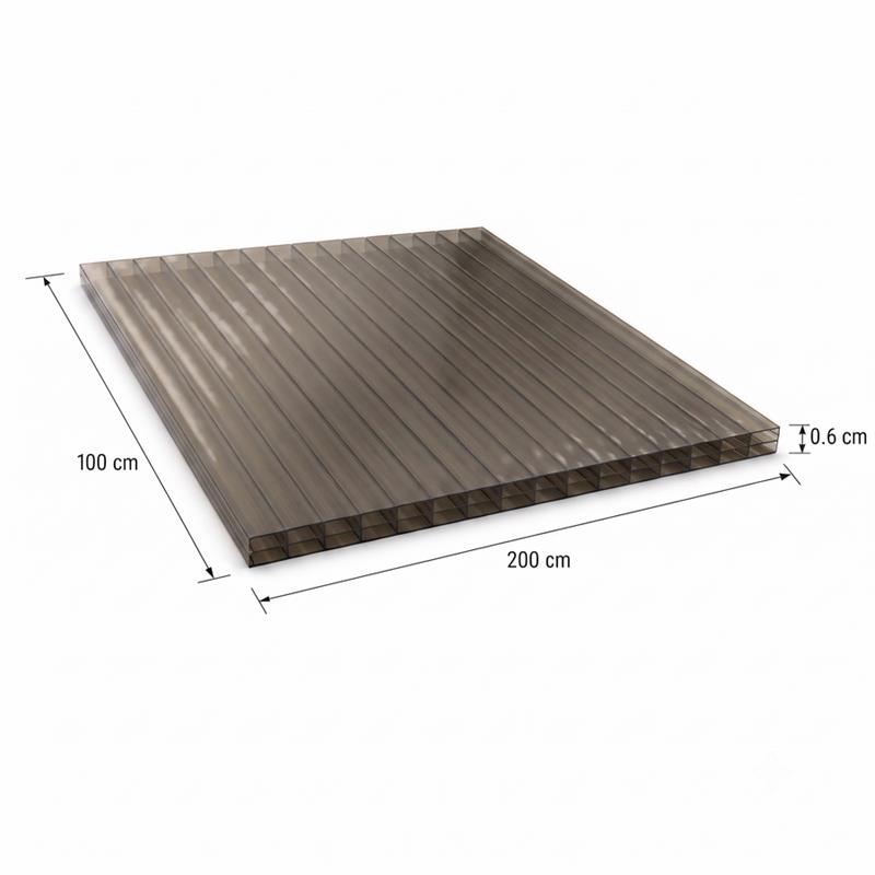 PANNELLO FUME' IN POLICARBONATO ALVEOLARE 100X200X0,6 CM