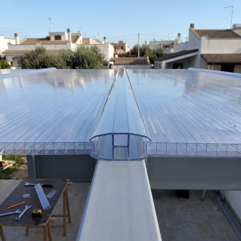 PROFILO DI GIUNZIONE FORMA H TRASP. IN POLICARBONATO 200X1 C