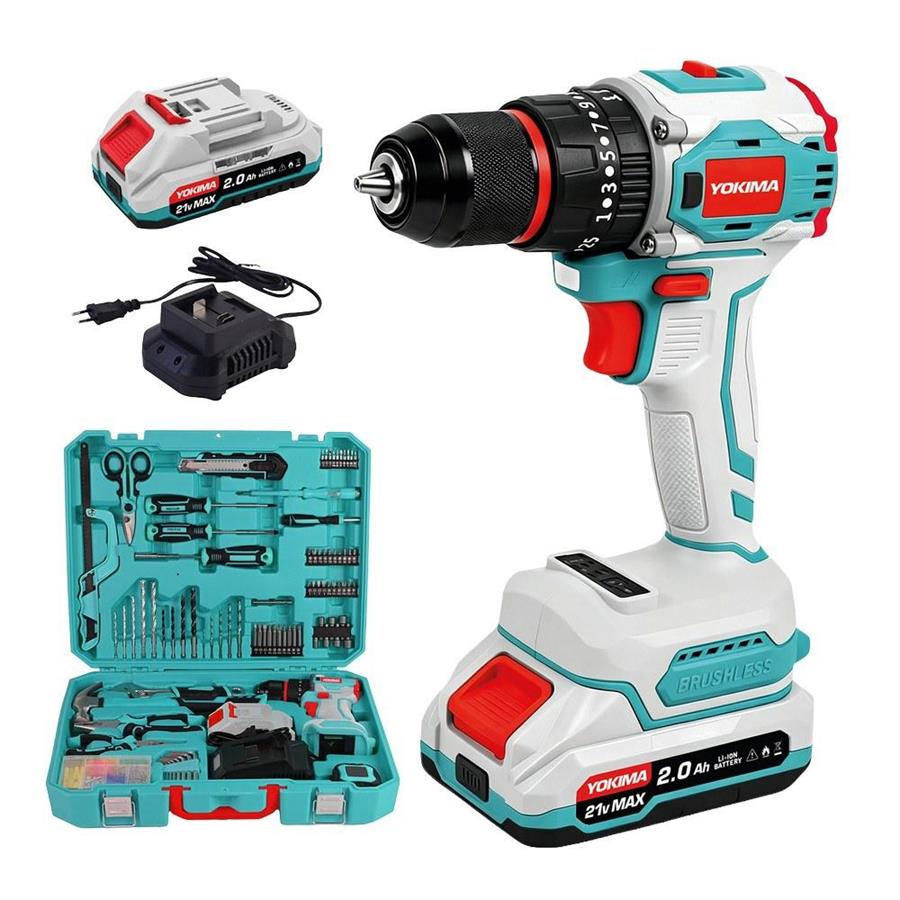 Kit trapano 21V con attrezzi in valigetta - Yokima