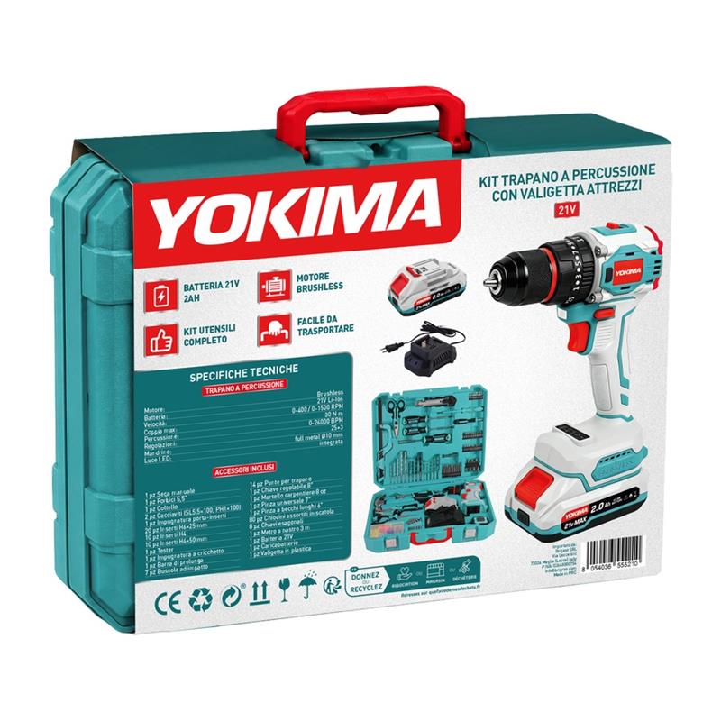 KIT TRAPANO 21V CON ATTREZZI