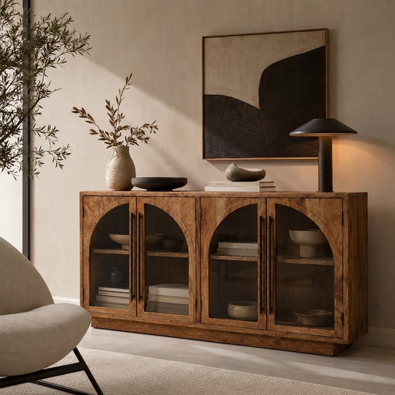 Credenza  4 ante vetro 153x47x87 cm - Arche