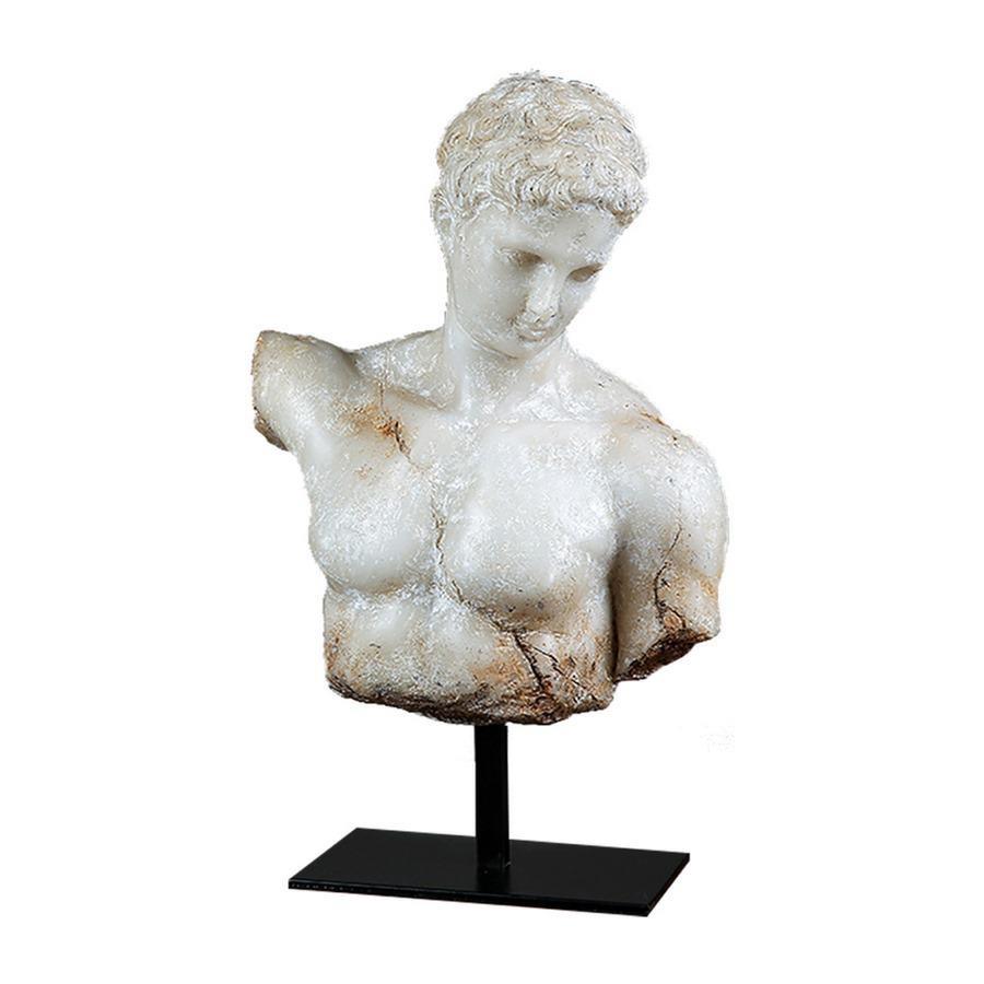 Busto Farnesio Antinous bianco 30x16x46 cm