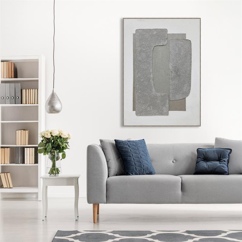 QUADRO TELA ASTRATTO GREY 90X120