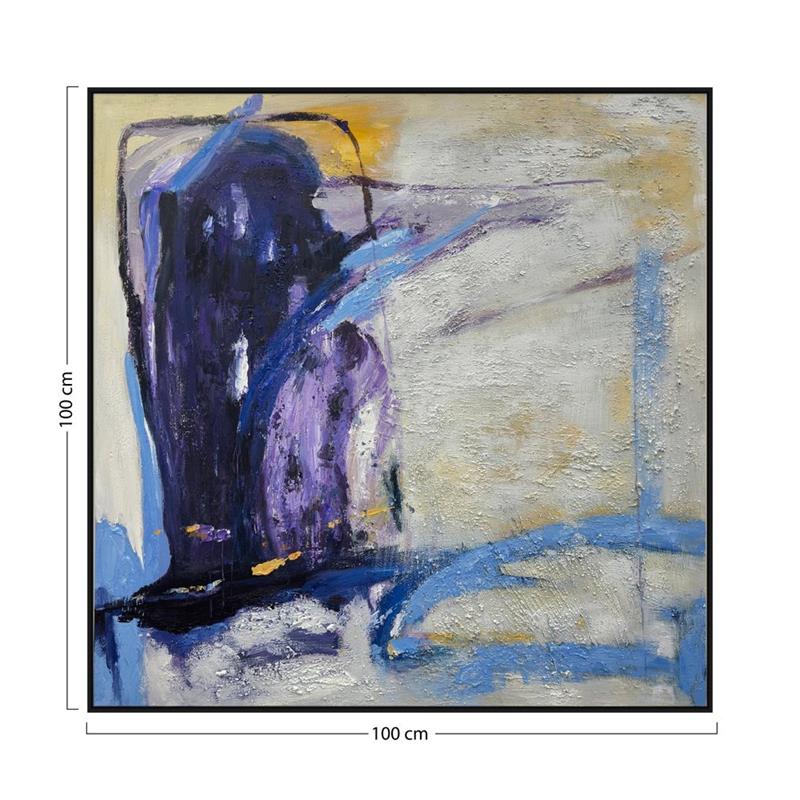 QUADRO TELA ASTRATTO BLUE JAZZ 100X100