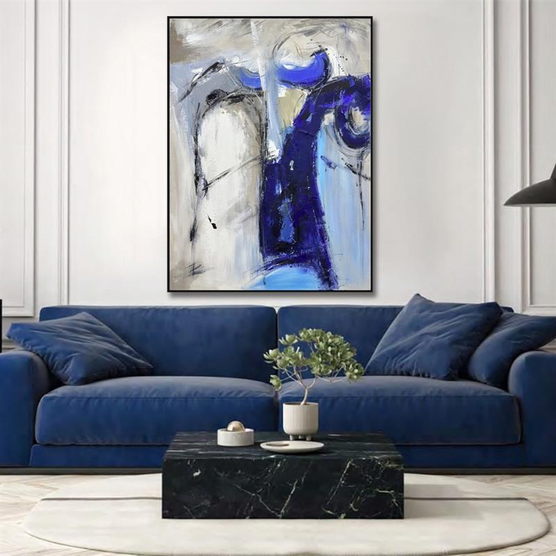 QUADRO TELA BLU AURORA 90X120