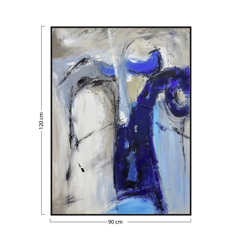 QUADRO TELA BLU AURORA 90X120