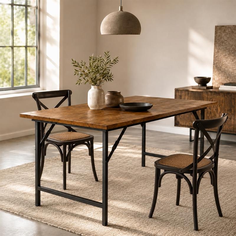 Tavolo richiudibile con gambe in metallo 156x64x72 cm