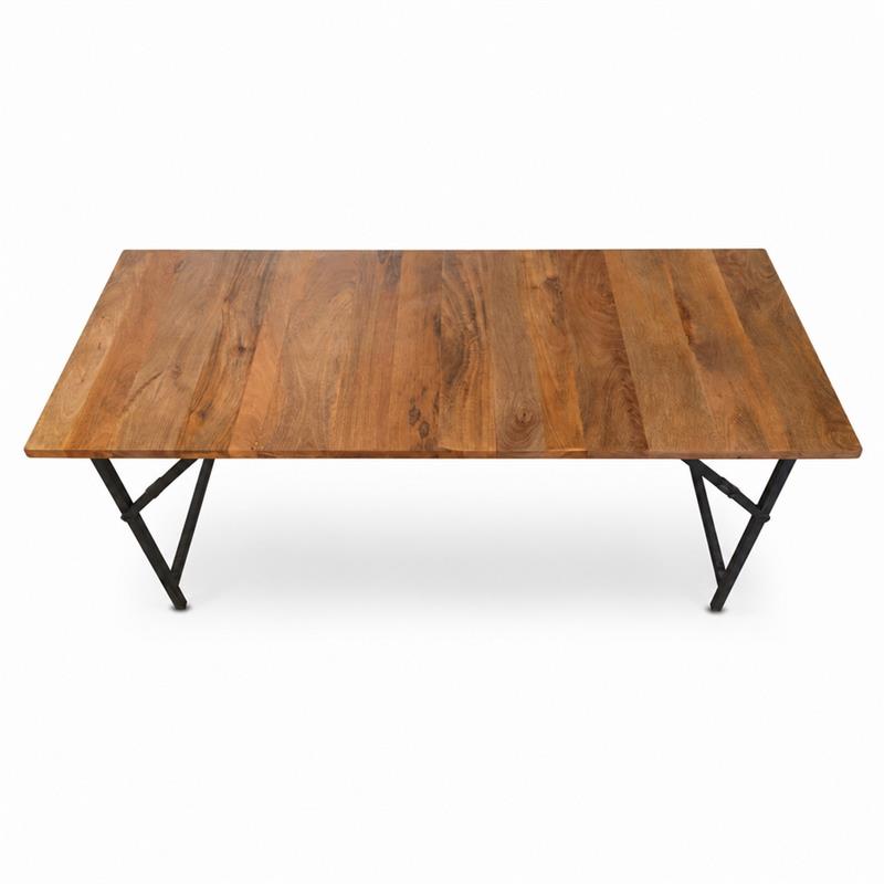 Tavolo richiudibile con gambe in metallo 156x64x72 cm