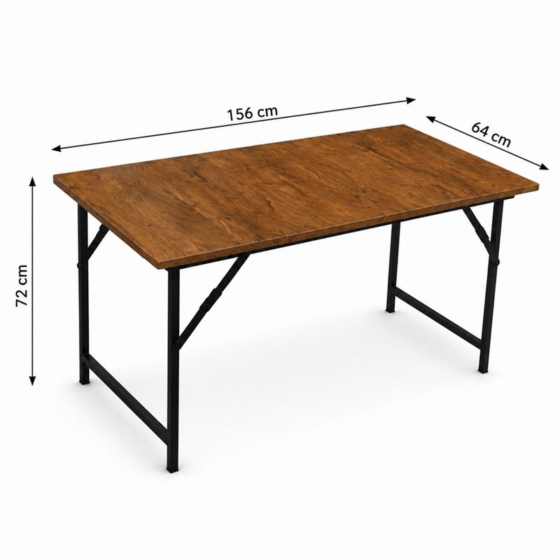 Tavolo richiudibile con gambe in metallo 156x64x72 cm