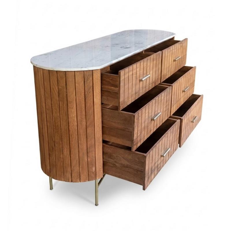 Credenza con top marmo 143x50x85 cm - Mulan